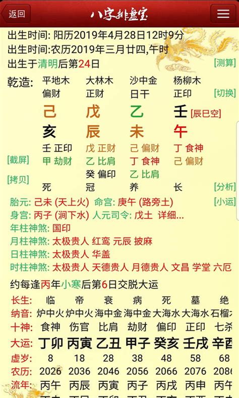 八字十神查詢|八字命盤排盤